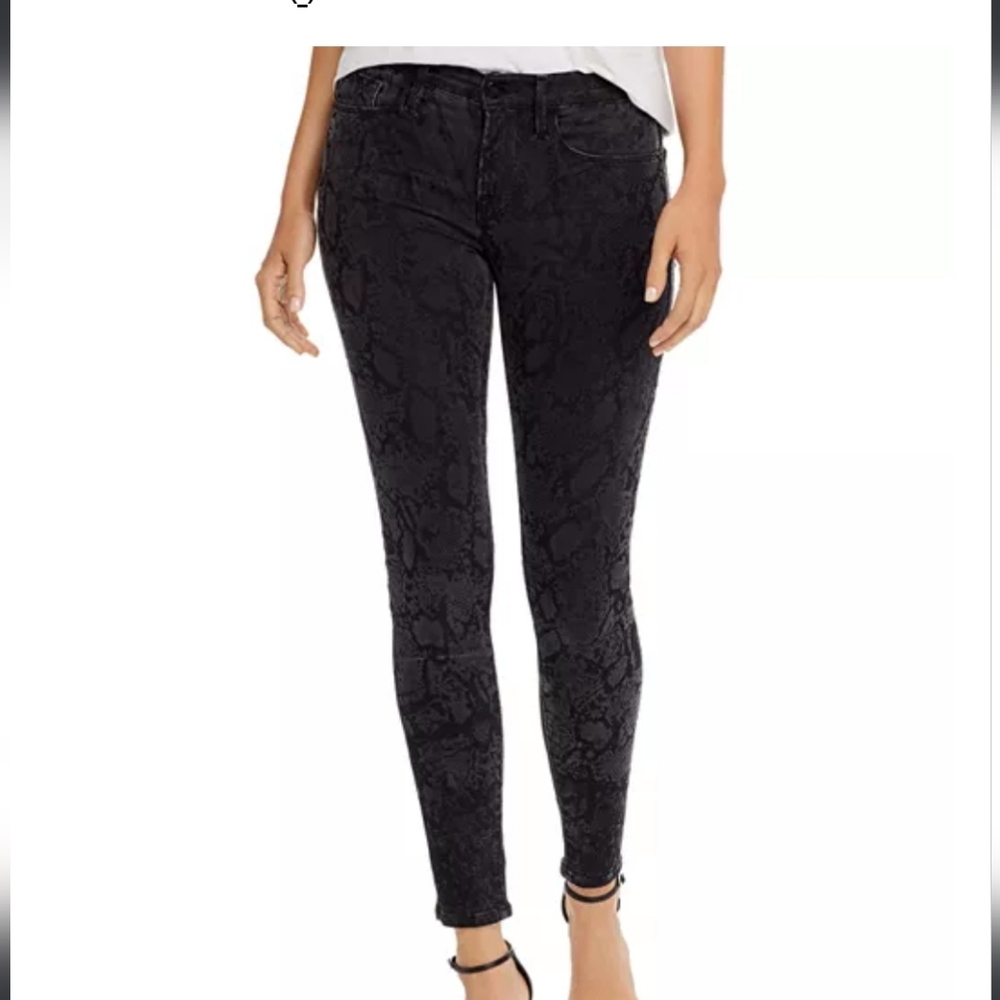 Frame Le Skinny De Jeanne Snake Print Jeans in Tonal Python 26 New